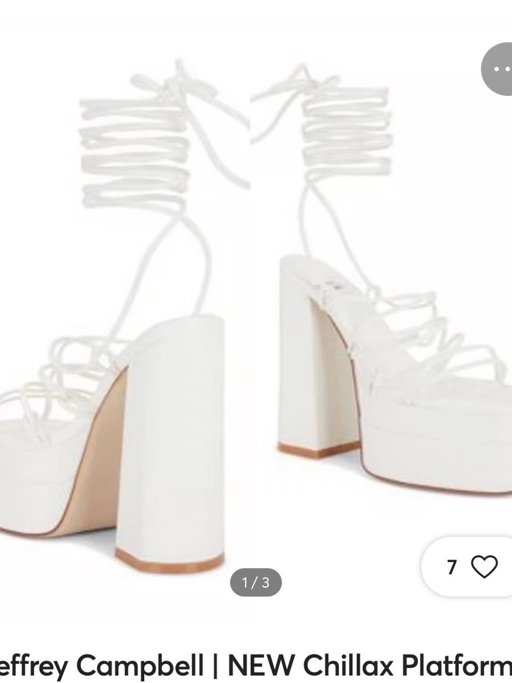 Jeffrey Campbell White Strappy Platform Block Heels - Picture 8 of 8